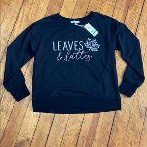 Leaves and lattes sweatshirt